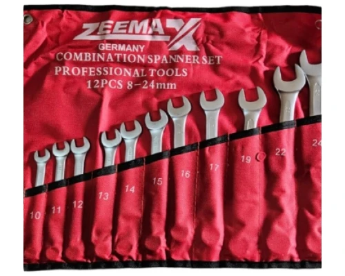 COMBINATION SPANNER SET PROFESSIONAL TOOLS 12PCS 8-24mm( ZEEMAX GERMANY)