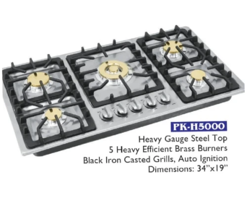 Silver Burner 5 Hob Silver Color 4402